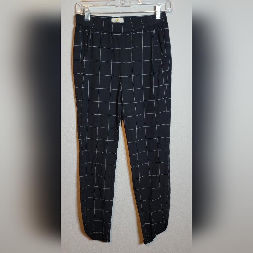 Marine Layer Allison Pant XS Black Tencel Elastic Waist Minimalist Quiet Luxury - Picture 2 of 9